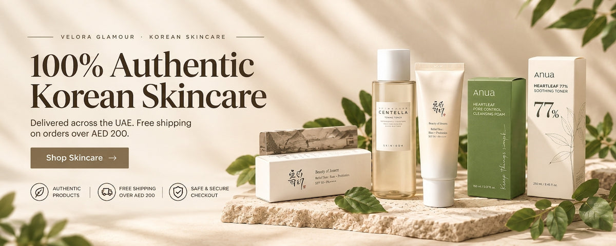 Authentic Korean skincare from SKIN1004, Beauty of Joseon and Anua, delivered across the UAE — free shipping over AED 200